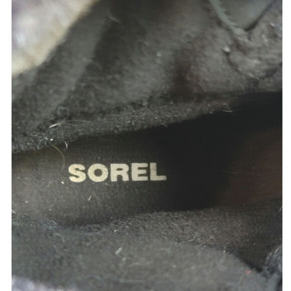 SOREL Explorer Joan Suede Winter Boots in Black/Dark Stone, sz 9 - Picture 15 of 15